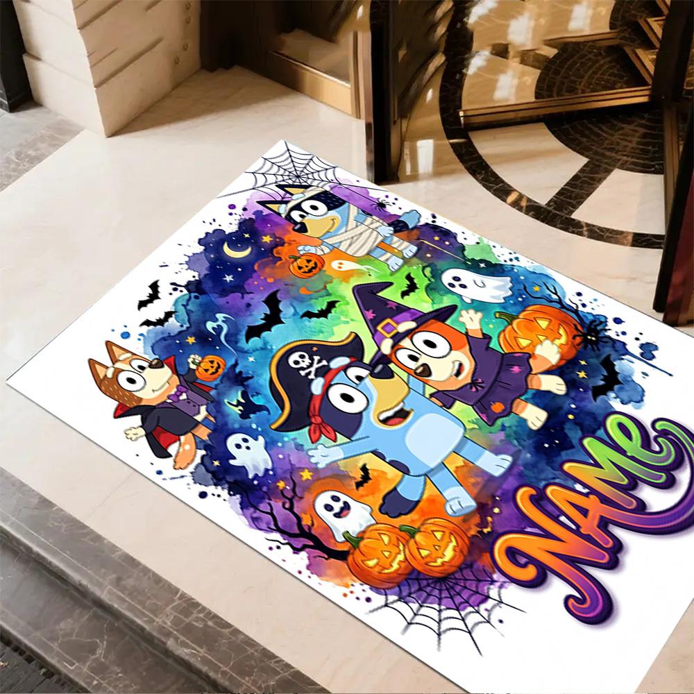 Halloween Friends Costume Customized Name Floor Rug Office Rug Perfect for Decorate Room Study Room Kitchen Game Room Anti-slip Rug Decorate Offices