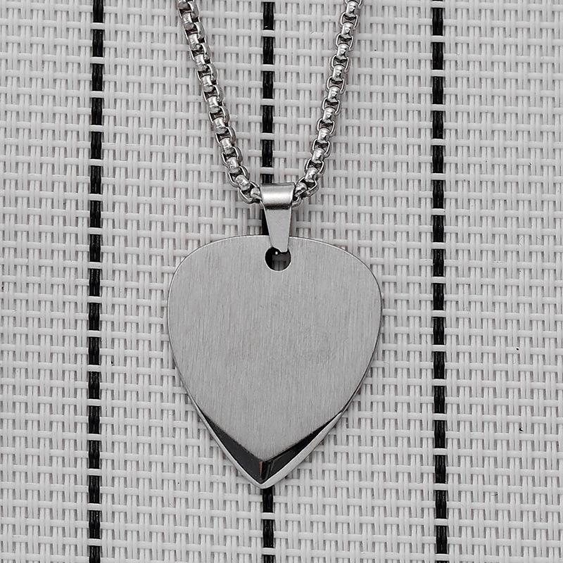 New Shield Pearl Chain Titanium Steel Guitar Pick Necklace 60CM