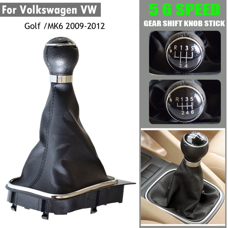 For VW Golf MK5 MK6 Golf 5 6 Rabbit Jetta MK6 2005-2014 Car Gear Shift Knob Gaiter Boot Case Cover Collar Lever Shifter Konb