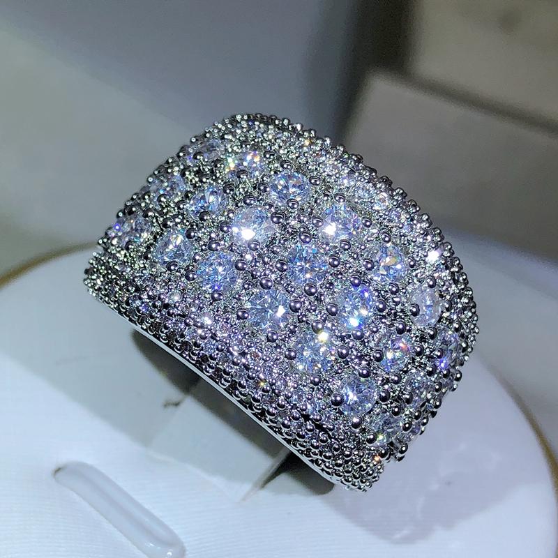 New Luxury Round Copperbling zircon Engagement Ring For Women Lady Anniversary Gift Jewelry Bulk Sell