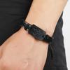 Men's Vintage Black Wolf Head Hand-woven Leather Bracelet
