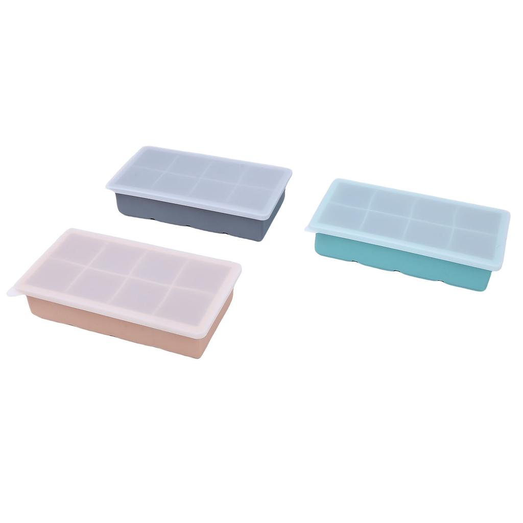 3pcs Ice Cube Tray Multi Purpose Easy Release Silicone Ice Cube Mold with Lid for Freezer
