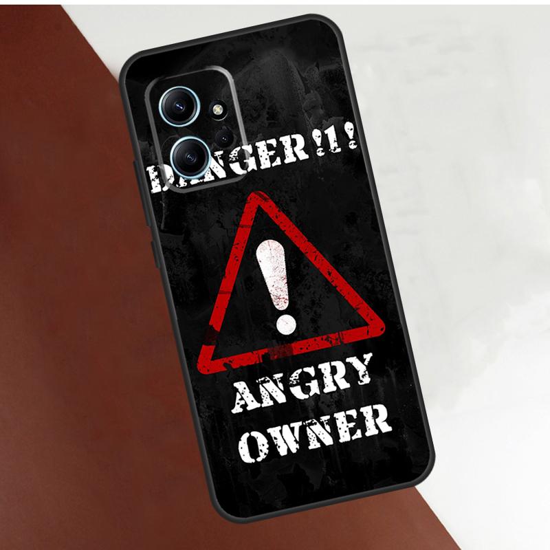 Warning Angry Danger Owner Case For Xiaomi Redmi Note 14 10 11 12 13 15 Pro Plus Cover For Redmi 15 14C 12C 10C 13C 15C