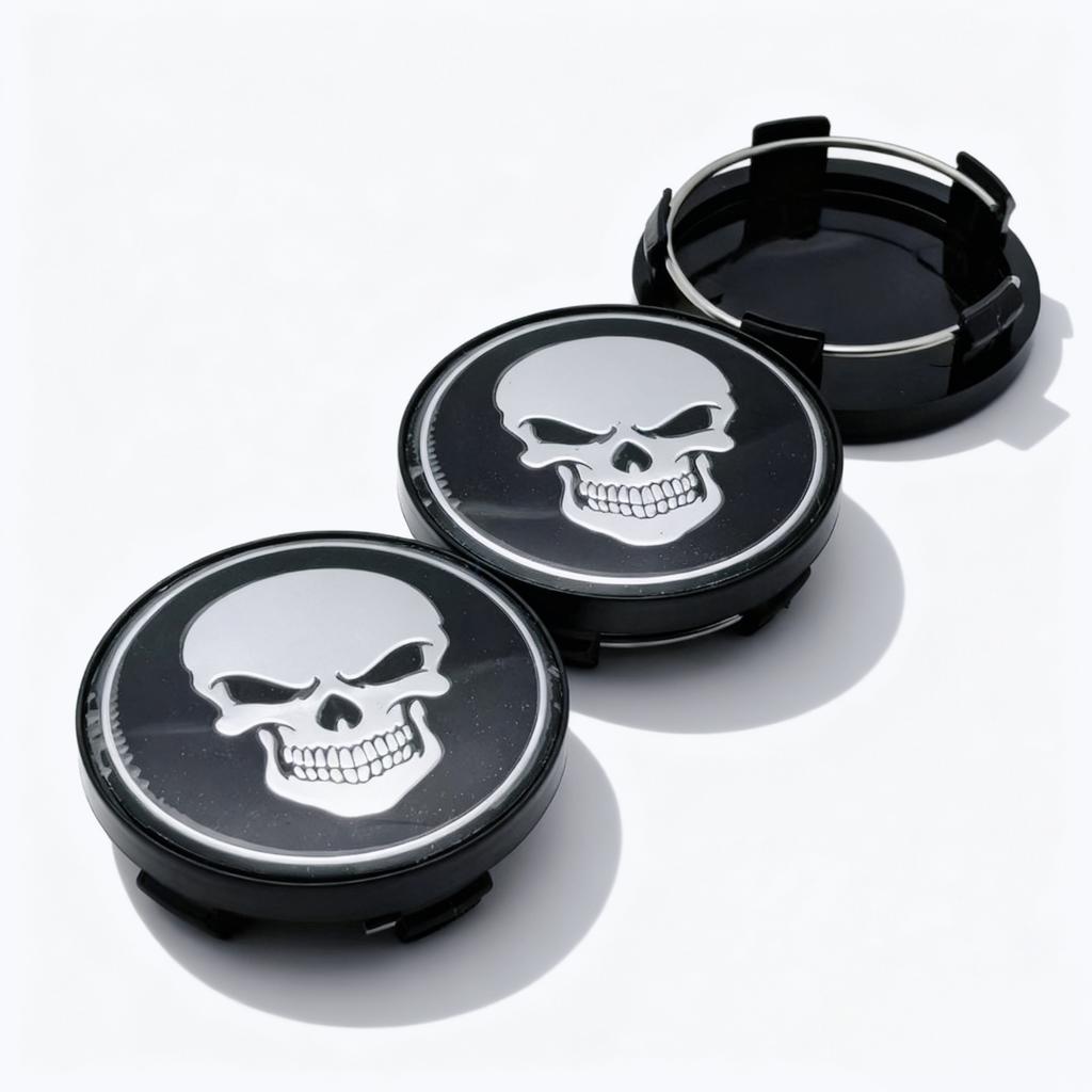 4pcs Skull Logo Emblem Car Wheel Center Caps 58MM 54MM Wheels Hub Centre Cap Skulls Badge Rim Hubcaps Dust Cover Car Accessories