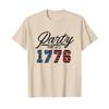 Mens Crew Neck Short Sleeve T Shirt with 1776 Graphic Print Casual Fit Soft Cotton Material Comfortable Design