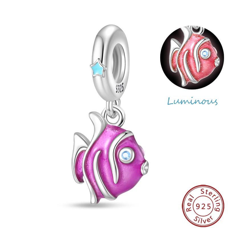 Luminous Ocean Series Copper Dolphin Turtle Octopus Charms Beads 3Mm Diy Fine Jewelry Gifts Making