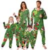 Parent-Christmas Printed Parent-Child Hooded Zip One-piece Homewear