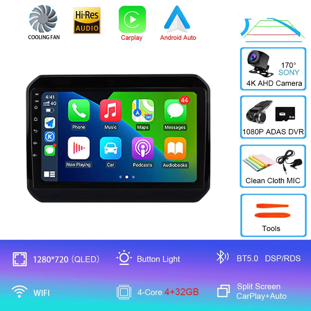 Cooling Fan Android 14 For Suzuki Ignis 2016 - 2020 GPS Screen Support Raer Camera Carplay BT Car Multimedia Radio Video Player