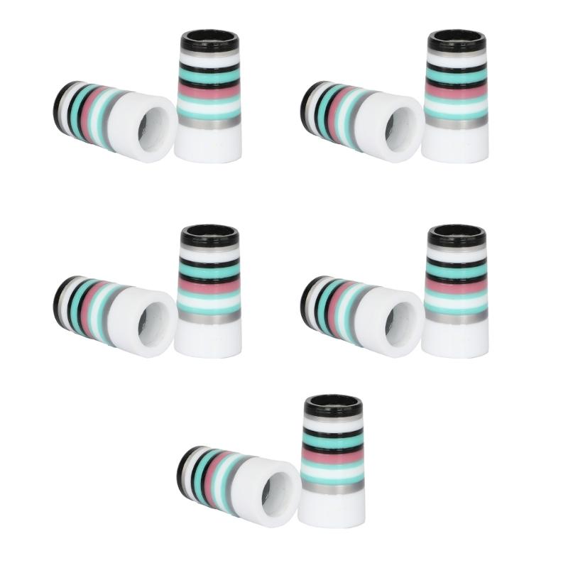 10Pcs Professional Golfing Iron Ferrules for 0.35Inch Tapered Parallel Shafts Colorful Striped Golfing Tapered Ferrules 69HD