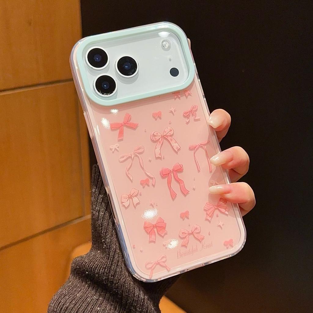 2-in-1 Fresh Small Floral Suitable for Apple 17promax Mobile Phone Case iphone16/Apple 11 Bow