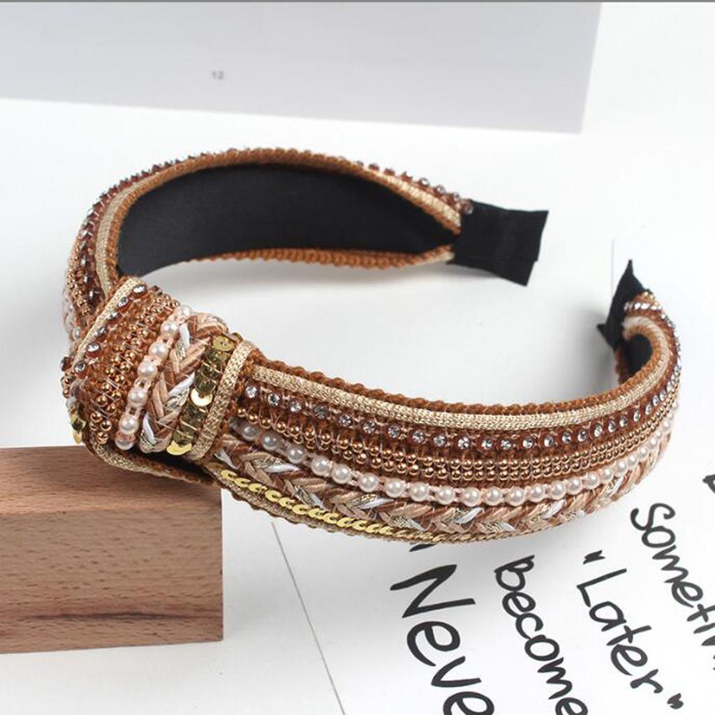 PROLY New Fashion Women Headband Center Knot Bohemia Hairband Adult Casual Shining Sequins Individuality Hair Accessories