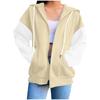 Women's Fashion Casual Long Sleeve Solid Color Hooded Sweatshirt Tops
