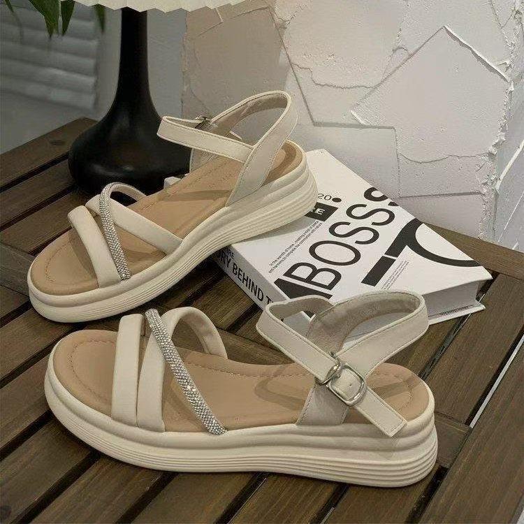 

Internet celebrities popular summer slippers wear 2025 new thick-soled French two wear non-slip beach casual one-word sandals 40