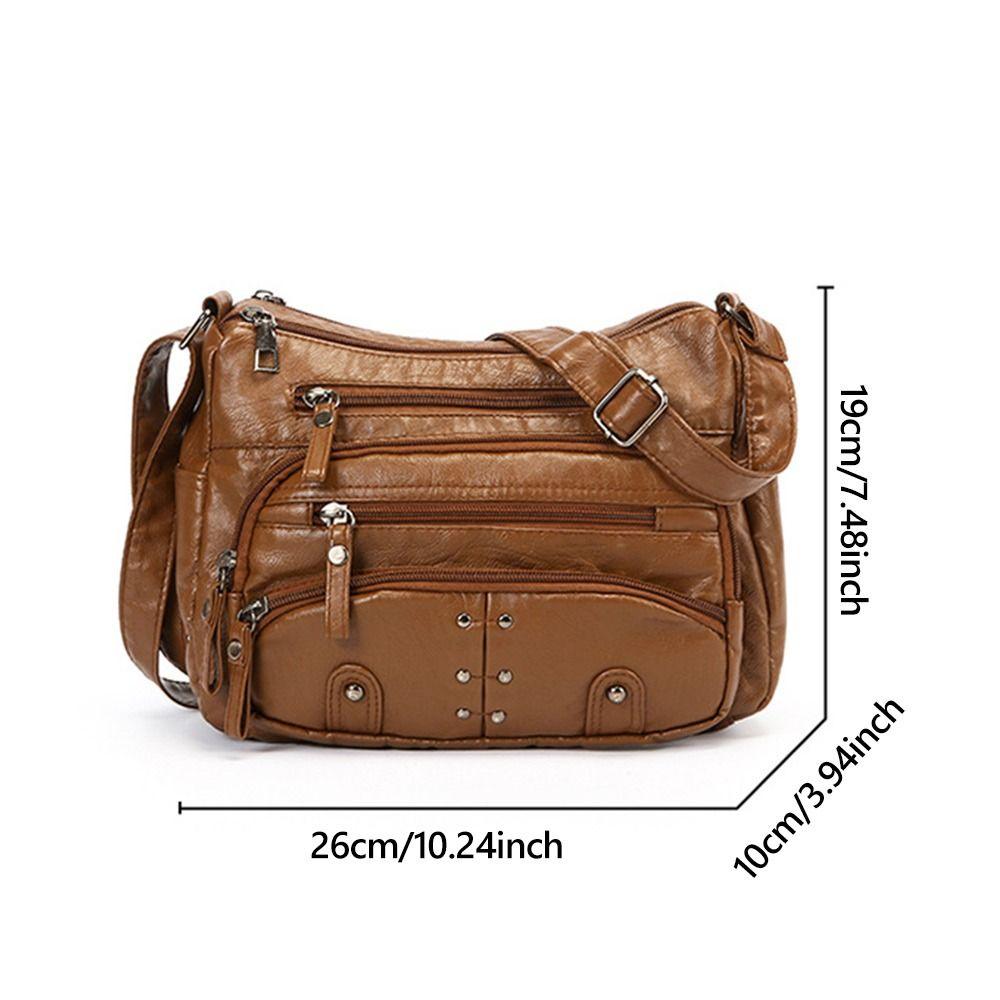 New Soft Leather Women's Bags Multi-Layer Pockets Crossbody Shoulder Bags Classic Luxury Handbags Ladies and Girls