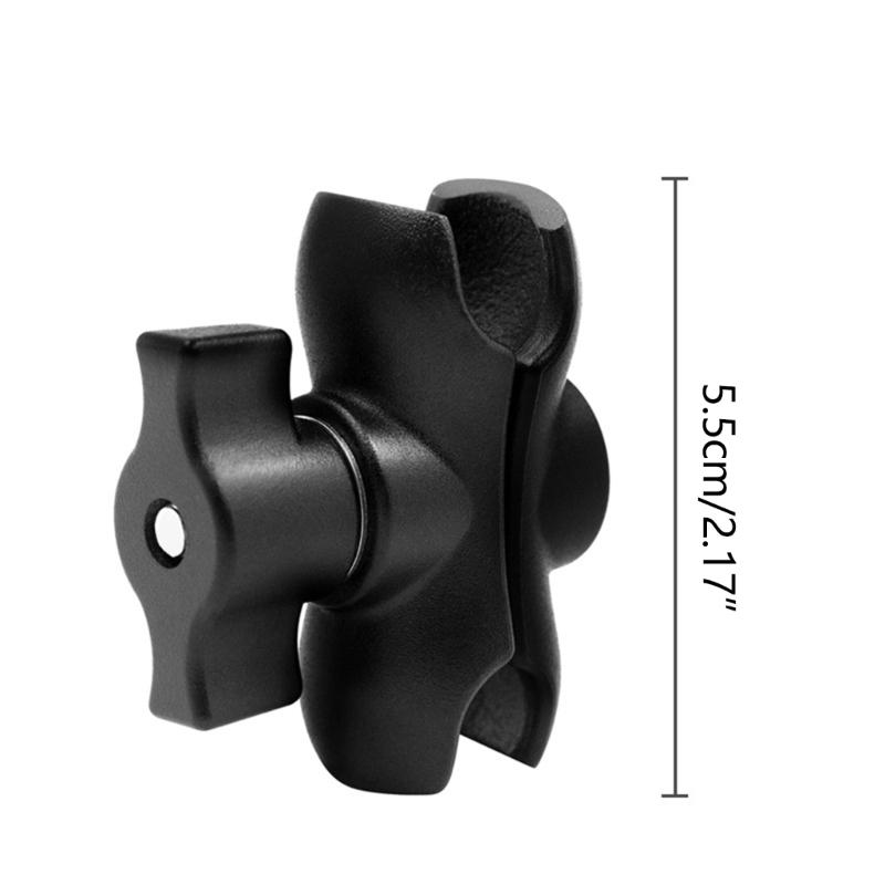 25mm Ballhead Double for Head Clamp Kit Motorcycle Double C for Head Clip Action Camera Bracket