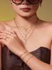 Qiong Yao 5A Zirconia Cross Jewelry Set: 18K Gold-Plated Earrings, Bracelet, Ring, Pendant, and Clavicle Chain