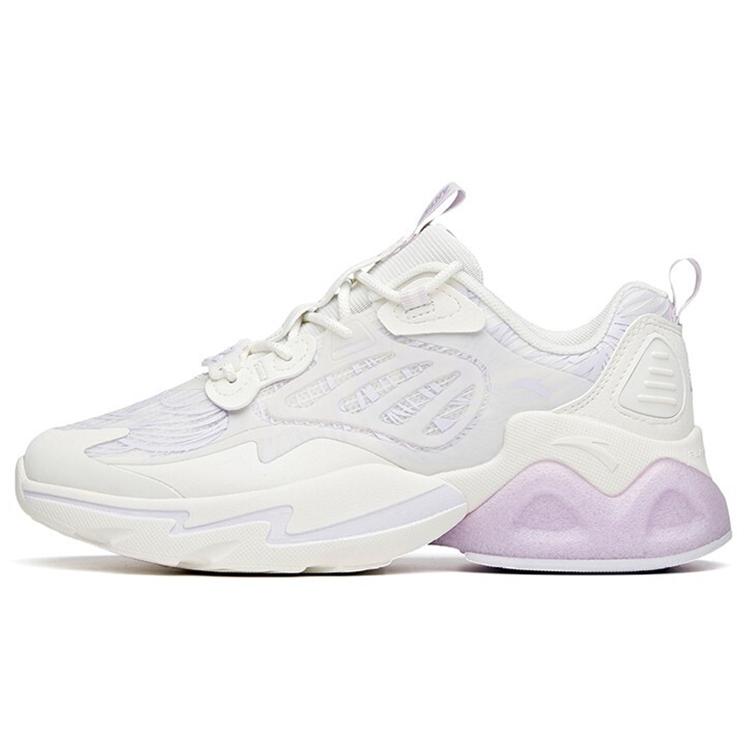 New Anta Millennium 2.0 Anti Slip Wear Resistant Low Top Chunky Sneakers Women's White Purple 122128896-4