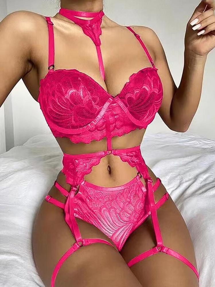 Sexy Lace Bodysuit with Soft Steel Ring Large Size Intimate Underwear Set for Private Occasions
