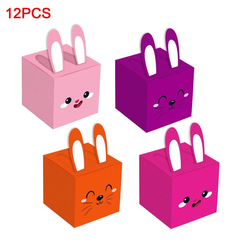 12pcs DIY Cookie Box Paper Gift Wrapping Box Fashion Packaging Basket  Party Supplies