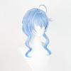 Blue Short Wig, Chignon Style, Heat-Resistant Wig, Cosplay Accessory, Wig Net Included, Perfect for Comic Market Events, Halloween, School Festivals,