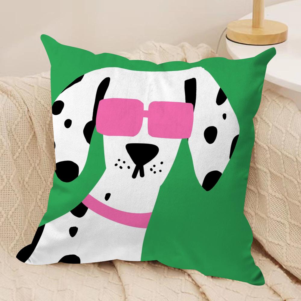 Cartoon Animal Cute Cushion Cover Silky Short Plush Double-Sided Printed Pillow Case for Sofa All Seasons Home Decor Gift