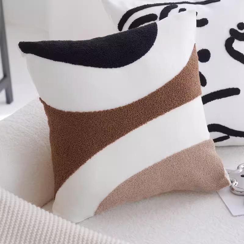 45X45Cm Brown Vintage Nordic Throw Pillow Cover Cream Light Luxury Sofa Cushion Waist Cover Simple Decorative Pillowcases