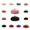 Plush Women Wool Berets Cloud Artist Hat Vintage Painter Caps  Ladies