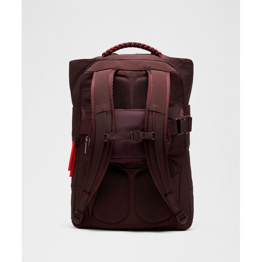 Lululemon Team Canada Rolltop Backpack 45l  Coc Logo Black Garnet