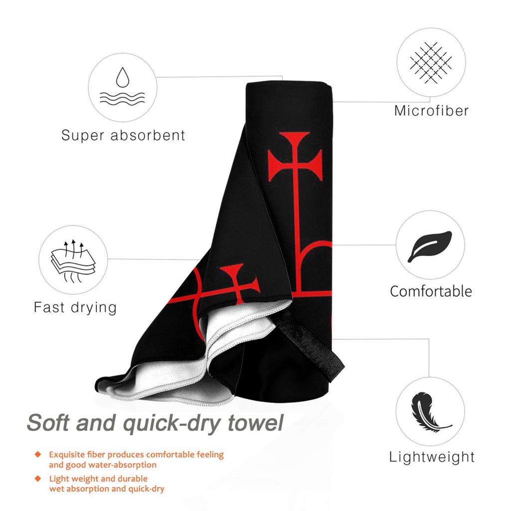 Lilith - Goetia Style Sigil - Uncircled (Red) Poster Beach Towel Soft Microfiber Quick Dry Absorbent Quick Towels For Bath