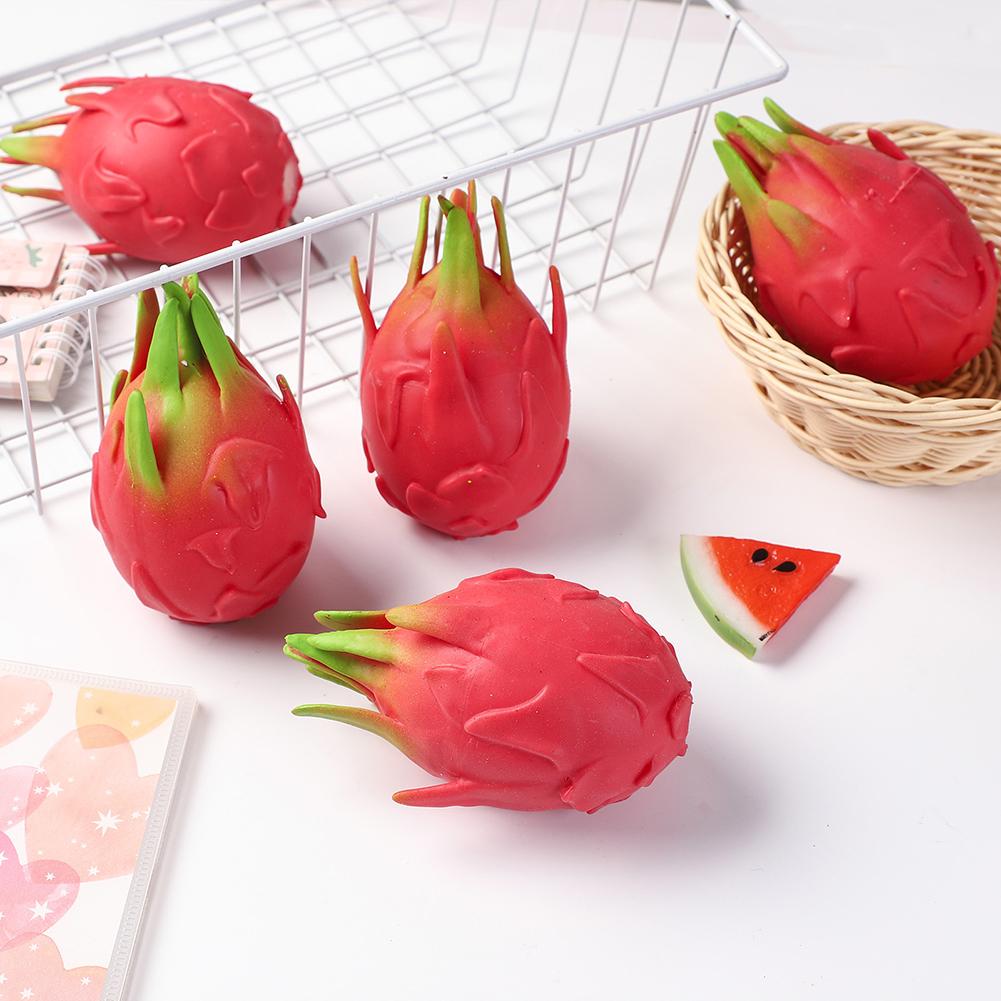 Dragon-Fruit Squishies Squeeze Toy Stress Anxiety Relief Sensory Play Food Shaped Slow-Rising Squishies Students Relaxation