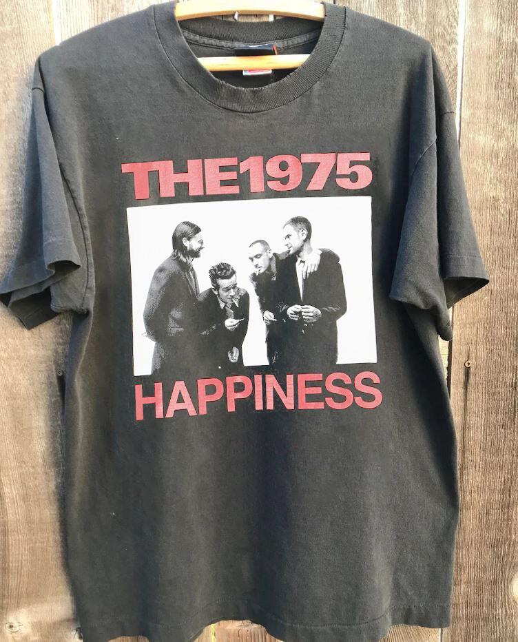 Футболка группы The 1975, The 1975 Happiness Угольная Унисекс S-5XL VN3874 Унисекс Футболка XL