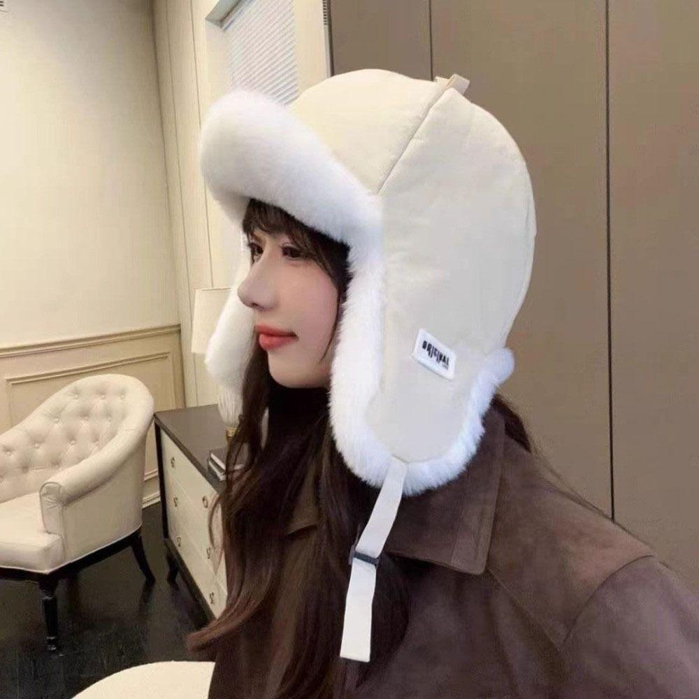 Thickened Ear Protective Hat Windproof Women Hat Retro Winter Pilot Hat  Ladies
