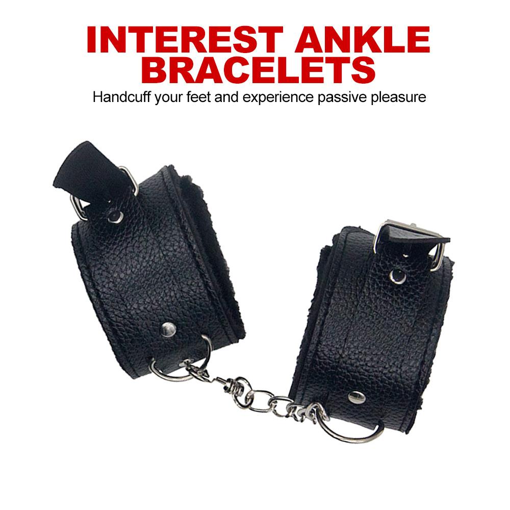 10PCS Fetish Kits Bed Restraints Bondage Plush PU Sexy Flirting Alternative Toys Tied BDSM Bondage