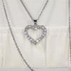 CAOSHI Eternal Heart Shaped Necklace Sparkling Zirconia Accessories for Lady Chic Simple Style Zircon Romantic Confession Gifts