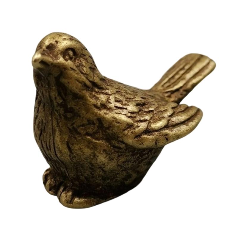 Set di 4 Statuette di Uccelli Antichi in Rame per Giardino Cortile Decorazione Vasca per Uccelli e Teiera da Collezione Teiera Animale