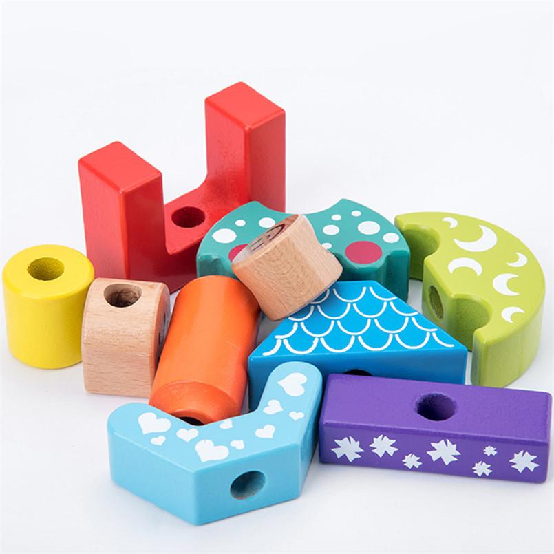 Montessori Day & Night Pillar Blocks Creative Early Educational Wooden Toys Parent-child Interaction Games Shape Building Block