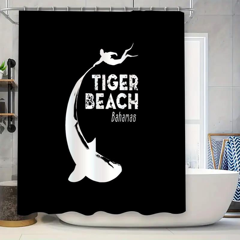 

Ocean Whale Shark Shower Curtain Blue Sea Life Bathroom Decor Nautical Beach House Coastal Vibes Waterproof Fabric Liner W60H190(CM)-1 Pcs