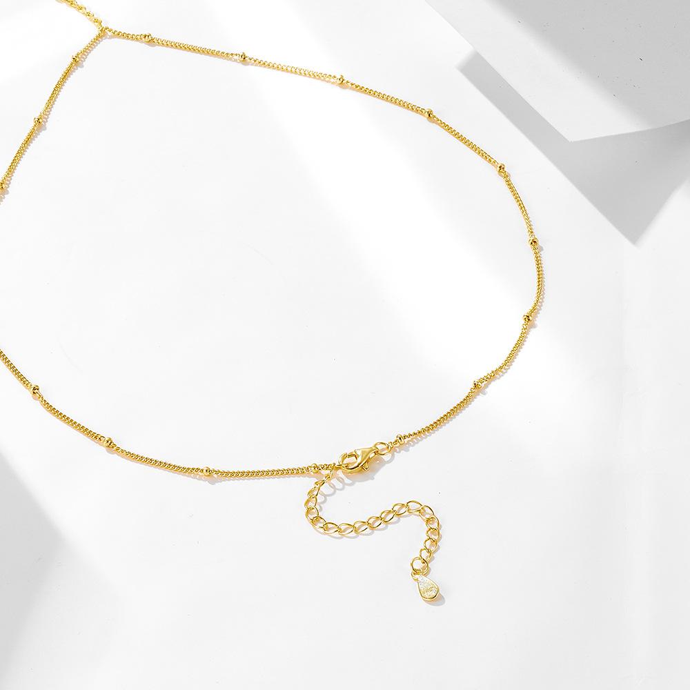 KN4093  Jewelry 925 Sterling Silver Gold Plated Y Bezel Lariat Bead Chain Natural Freshwater Pearl Necklace