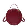 Solid Crossbody Bag For Women Round Small Handbag Women Designer Bags Leather Shoulder Bag Female Zipper Purse