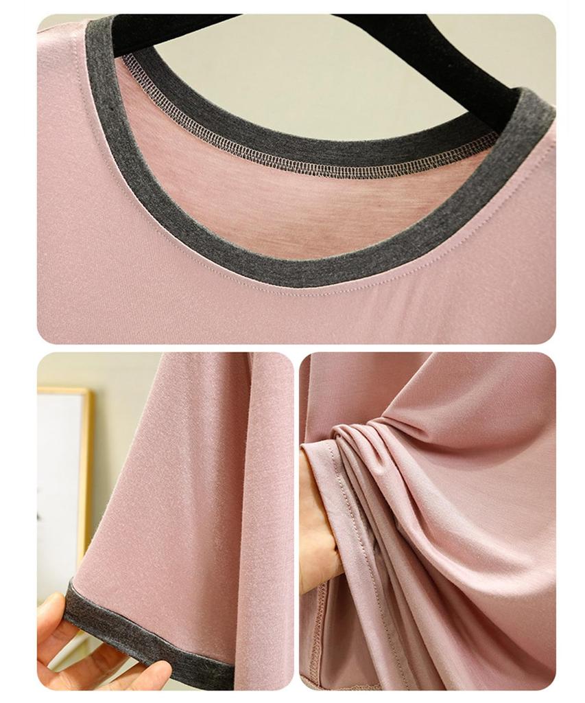 Long Loungewear Loose Solid Short Summer Long Ech.Apr Women's Pajamas, Fit, Color, Sleeves, Lightweight, Nightgown, Dress, Figure-Flattering (Pink,