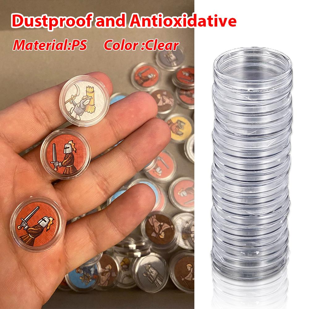 10/50/100Pcs 19-33mm Transparent Coin Cases Holder Coin Collecting Box Case Coins Storage Capsules Protection Boxes Container