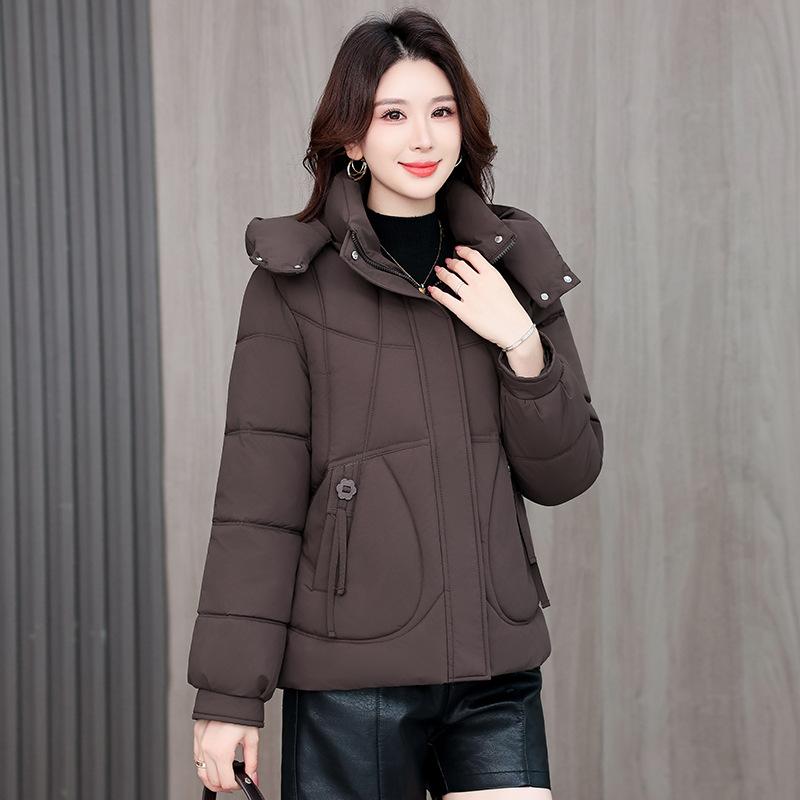 Plus size XL women's short hooded winter new cotton-padded jacket loose warm cotton-padded jacket top