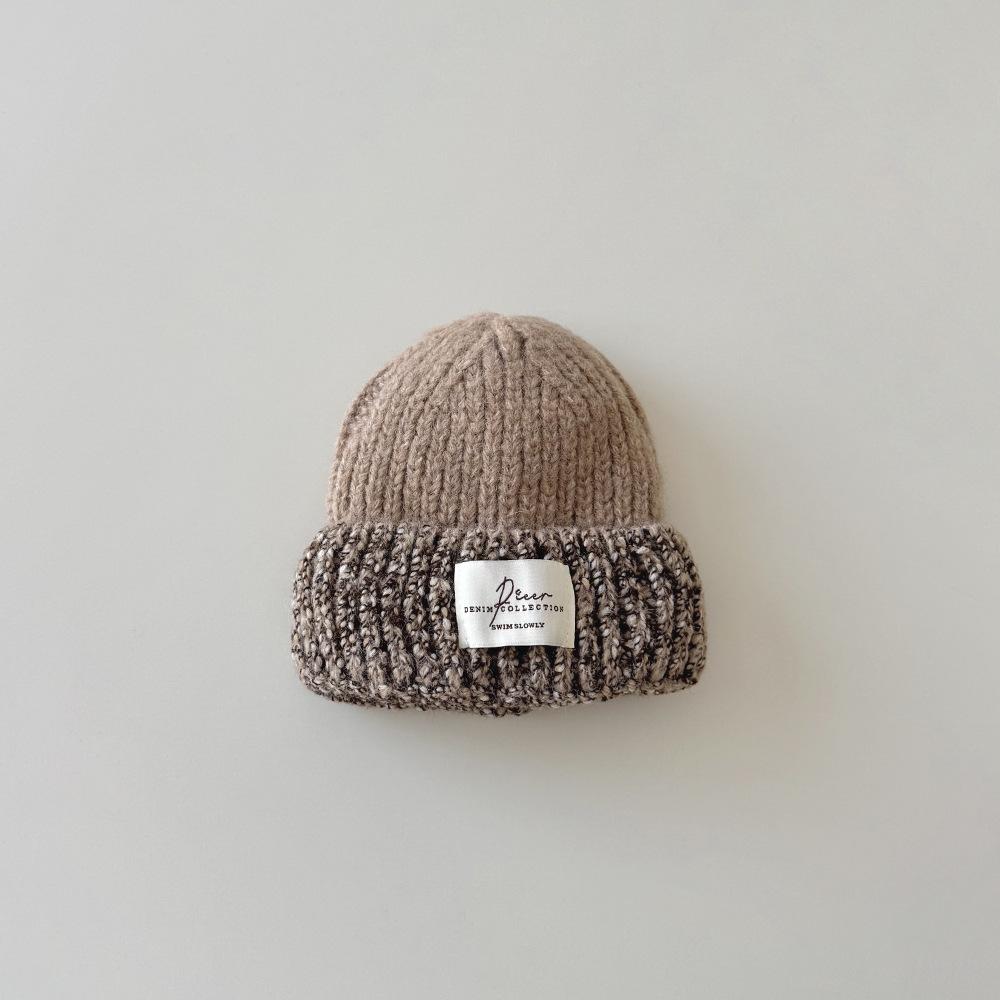 Корейская детская зимняя вязаная шапка, повседневная теплая унисекс детская шапочка с вышивкой, детская спортивная модная шапка для мальчика и девочки