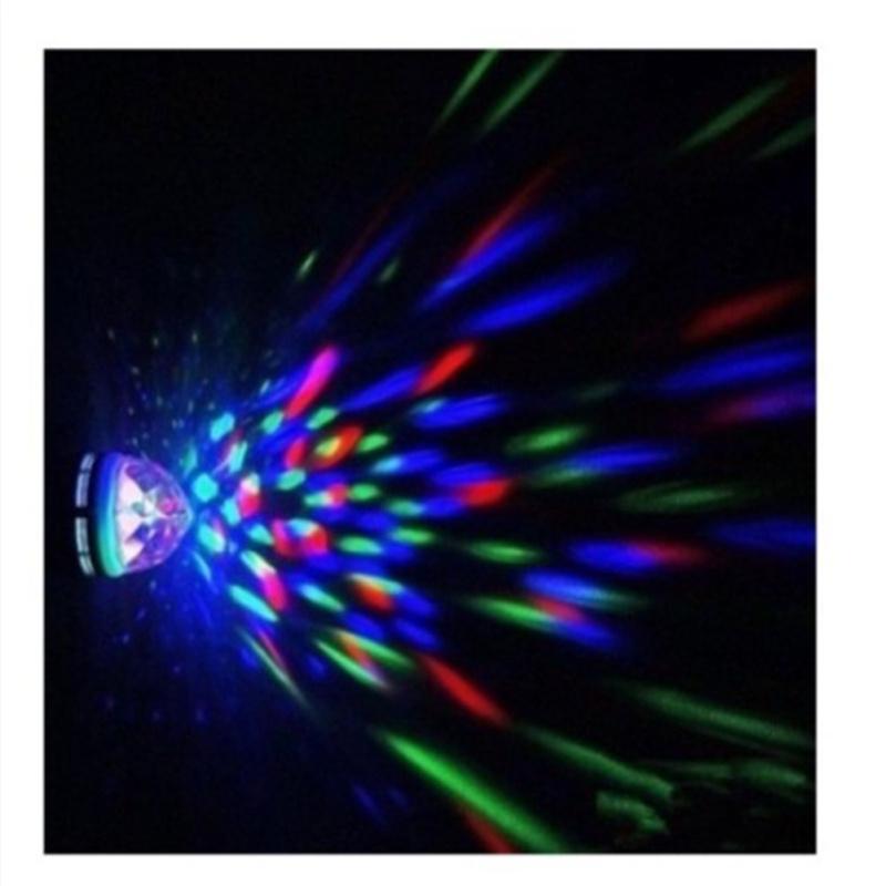 E27 3w Led Voice Automatic Rotating Stage Lamp Prismatic Shell Shape Crystal Light Bulb For Disco