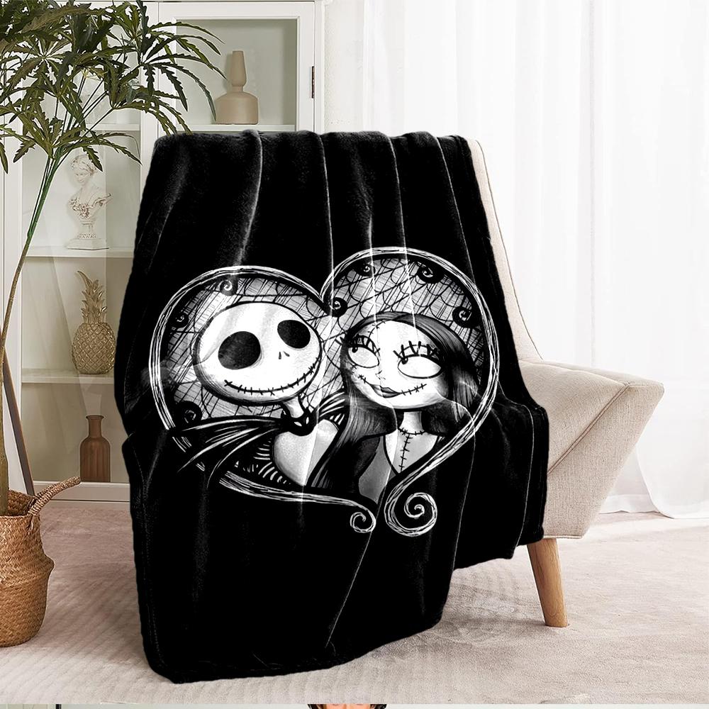 The Nightmare Before Christmas Theme Printed Blanket - Perfect for Couch, Bed, Travel & Outdoor Use | Machine Washable, Cozy & Durable.