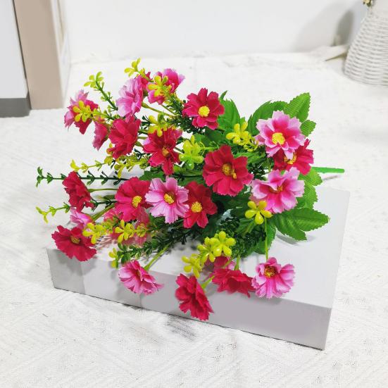 2 buc Mănunchi de margarete artificiale Flori artificiale realiste Arbuști Verdeață din plastic Flori false pentru toate anotimpurile pentru vază de interior Exterior Grădină Pridvor Jardiniere de fereastră