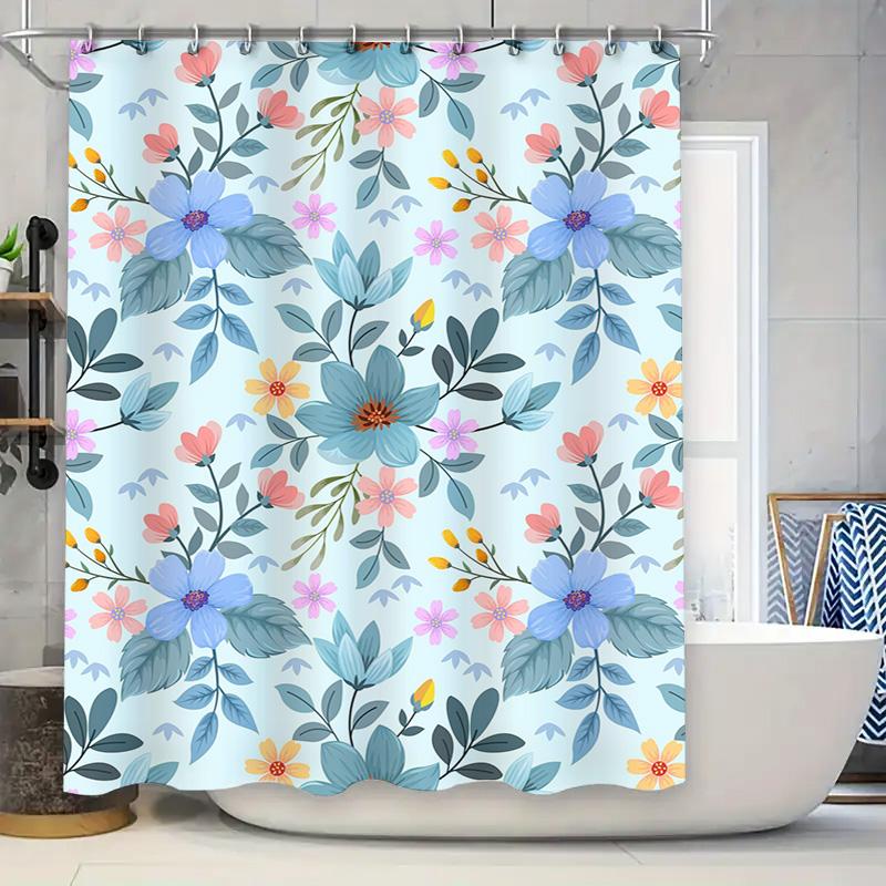 

Vintage-inspired floral shower curtain set perfect for adding a pop of color and personality to your bathroom decor This lightw 90x180cm