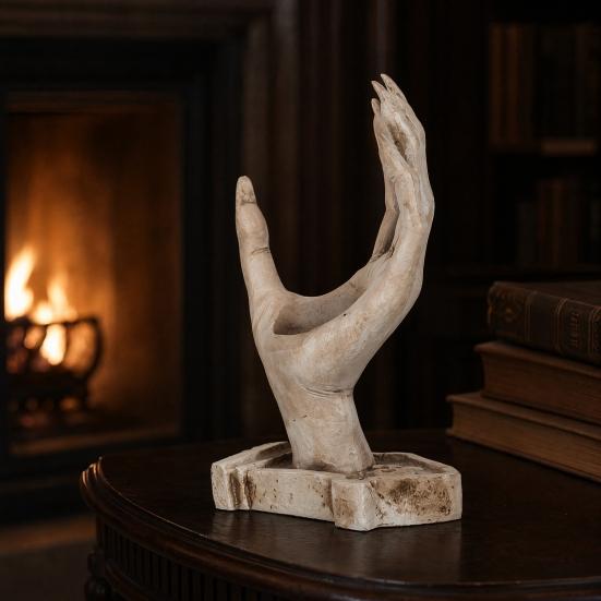 Collectible Eye-catching Candle Holder Resin White 1 Pc