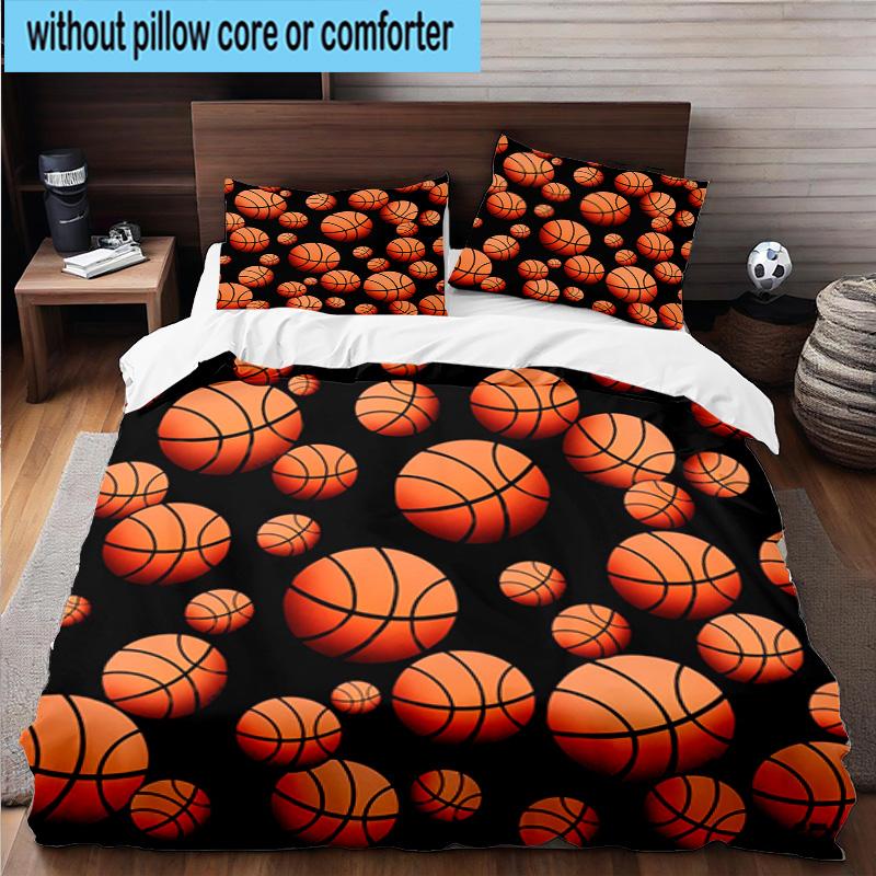 3PCS Basketball Pattern Background 3pcs Bedding,Including 3PCS Duvet Cover And 2pcs Pillowcases Perfect for Christmas,Ideal for Bedroom, Dormitory