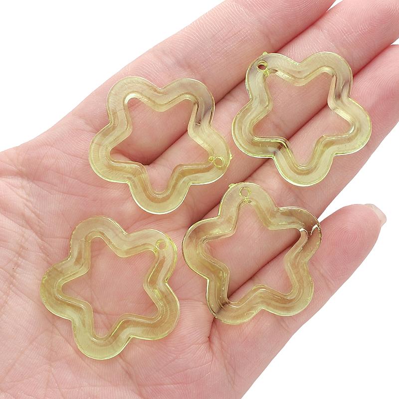 30mm 20pcs/bag Acrylic Transparent Five-Pointed Star Beads DIY Bracelet Necklace Earrings Jewelry Accessories